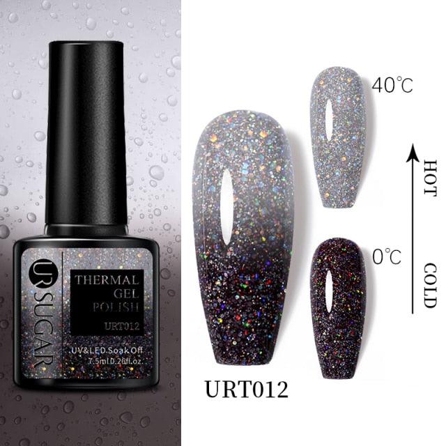 Luxury Modern Elegant Colorful Diamond Gel Nail Polish UV Temperature Color Changing Elegant Fashion Rainbow Colors For Womens Stevvex