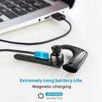 Comfortable Bluetooth Earpiece Wireless Earphone Bluetooth 5.0 Handsfree Earpiece Noise Cancelling HiFi Headset With Dual HD Mic For All Smart Phones Ear Wireless Bluetooth Sport Lightweight Headphones With Case Standby Time For Business Workout Driving Stevvex