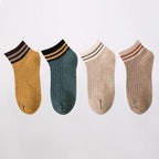 4 Pairs Fashion Socks New Spring Cotton Non-Slip No-Show Boat Socks Novelty Girls Cute Heart Embroidery Casual Funny Ankle Socks Pack For Women