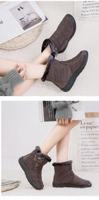 Women Snow Boots Warm Short Fur Plush Winter Ankle Boots Zip Comfort Warm Shoes Anti-Slip Fur Lined Ankle Short Boots Waterproof Slip On Outdoor Lightweight Shoes Stevvex