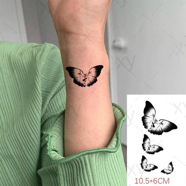Waterproof Temporary Tattoo Lavender Stickers Butterfly Flower Luxury Small Tattoo For Body Arm Stevvex