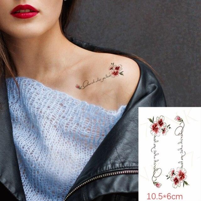 Waterproof Temporary Tattoo Lavender Stickers Butterfly Flower Luxury Small Tattoo For Body Arm Stevvex