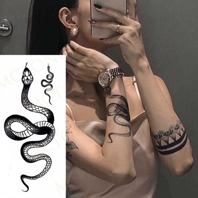 3D Butterfly Waterproof Temporary Tattoo Sticker Snake Flowers Elegant Small Popular Tattoo For Womens Mens Stevvex