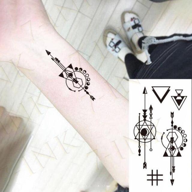Modern Small Tattoo Sun Moon Heart Waterproof Temporary Tattoos High Quality Design For Womens Stevvex
