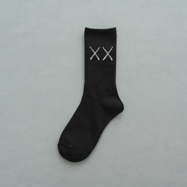 1 Pair New Unisex Combed Out Of Pure Cotton Sports Socks Breathable Compression Long Solid Black White Socks Summer Winter Middle Tube Warm Socks For Men And Women Stevvex