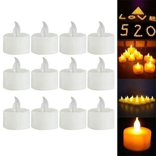 12/24/48pcs Flameless LED Tea light Tea Candles Wedding Light Romantic Candles  Realistic Tea Lights Candles LED Tea light Candles Flickering Bright Tea lights Battery Operated Candles Flameless Candles Lights for  Birthday Party Wedding Decorations Stevvex