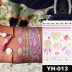 New Waterproof Temporary Tattoo Sticker Golden Silver Flower Jewelry Flash Fashion Different Design Tattoos For Womens Stevvex