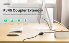 Elegant Small RJ45 Network Coupler Connector Cat7/6/5e Ethernet Adapter 8P8C Network Extender Extension Cable For Ethernet Cable Adapter Female To Female Black Stevvex