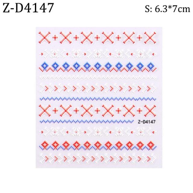 5D Sweater Nail Sticker Acrylic Engraved Winter Charm Designs Beauty Cloth Christmas Patterns Nails Art Decoration Tools  Nail Art Stickers Decor Tip Transfer Nail Decals Sticker For Pretty Girl Self-Adhesive Nail Decals Designer Nail Stickers Stevvex