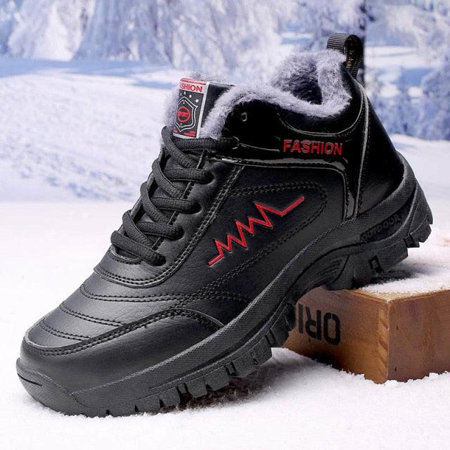 Winter Womens Mens Boots Shoes Plush Warm Sneakers Outdoor Waterproof Ankle Snow Boots Casual Leather Hiking Boots Outdoor Trekking Boot Mid Hiker Boot For Mens Stevvex