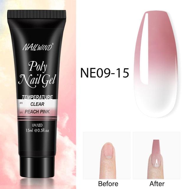 New Poly Nail Polish Gel Extension Glitter Gel Nails Manicure Design UV Reflective Diamond Shine Stevvex
