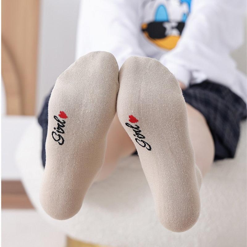 4 Pair/Lot Low Tube Boat Socks Gold Silk Embroidery Mouse Ankle Women Socks Cotton Low Cut Thin No Show Boat Socks For Men And Women Stevvex