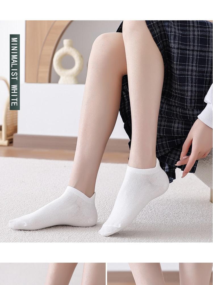 4 Pair/Lot Low Tube Boat Socks Gold Silk Embroidery Mouse Ankle Women Socks Cotton Low Cut Thin No Show Boat Socks For Men And Women Stevvex