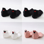 4 Pair/Lot Low Tube Boat Socks Gold Silk Embroidery Mouse Ankle Women Socks Cotton Low Cut Thin No Show Boat Socks For Men And Women Stevvex