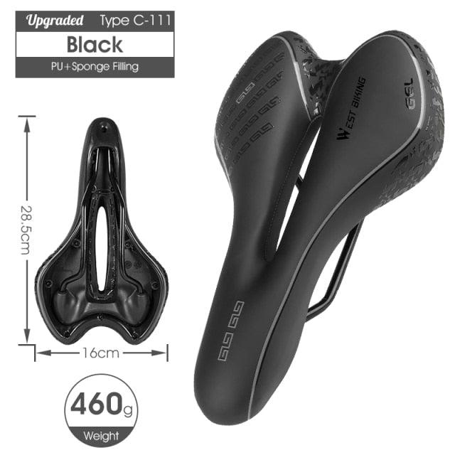 Bike Saddle Mountain Road Bike Seat PU Leather Gel Filled Cycling Cushion Comfortable Shockproof Bicycle Saddle Seat Cushion For Men Comfort Bike Saddle Anti-Slip Bicycle Saddle Waterproof Bicycle Seat For Mountain Bike Seat Stevvex