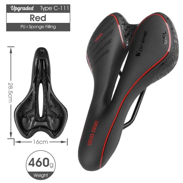 Bike Saddle Mountain Road Bike Seat PU Leather Gel Filled Cycling Cushion Comfortable Shockproof Bicycle Saddle Seat Cushion For Men Comfort Bike Saddle Anti-Slip Bicycle Saddle Waterproof Bicycle Seat For Mountain Bike Seat Stevvex