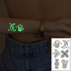 Fashion Luminous Sticker Tattoos Waterproof Temporary Different Luxury Tattoos For Womens Mens Kids