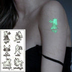 Fashion Luminous Sticker Tattoos Waterproof Temporary Different Luxury Tattoos For Womens Mens Kids