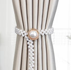 Curtain Tieback High Quality Elastic Holder Hook Buckle Clip Pretty and Fashion Polyester Decorative Home Accessories Modern Style Convenient Drape Tie Backs,Handmade Curtains Holdbacks Holder for Home Kitchen Office Stevvex