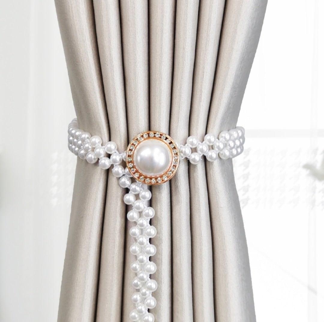 Curtain Tieback High Quality Elastic Holder Hook Buckle Clip Pretty and Fashion Polyester Decorative Home Accessories Modern Style Convenient Drape Tie Backs,Handmade Curtains Holdbacks Holder for Home Kitchen Office Stevvex