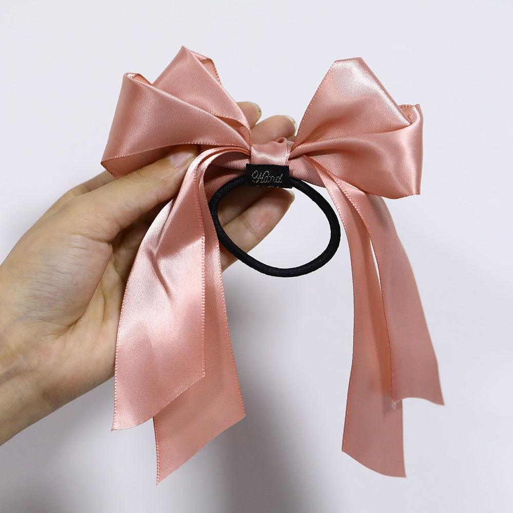 Bow-Knot Elastic Hair Bands Accessories Fashion Hair Band Long Ribbon Bow Ponytail Hair Tie Scrunchies Ponytail Holder Accessories for Women And Girls Stevvex