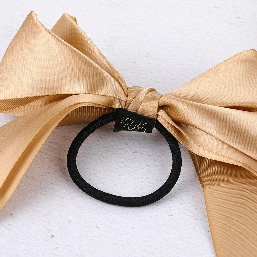 Bow-Knot Elastic Hair Bands Accessories Fashion Hair Band Long Ribbon Bow Ponytail Hair Tie Scrunchies Ponytail Holder Accessories for Women And Girls Stevvex