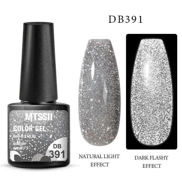 Fashion 2022 Reflective Glitter Gel Nail Polish 8 Colors Sparkling Auroras Permanent UV Diamond Gel Nail Polish Gel For Girls and Womens Stevvex