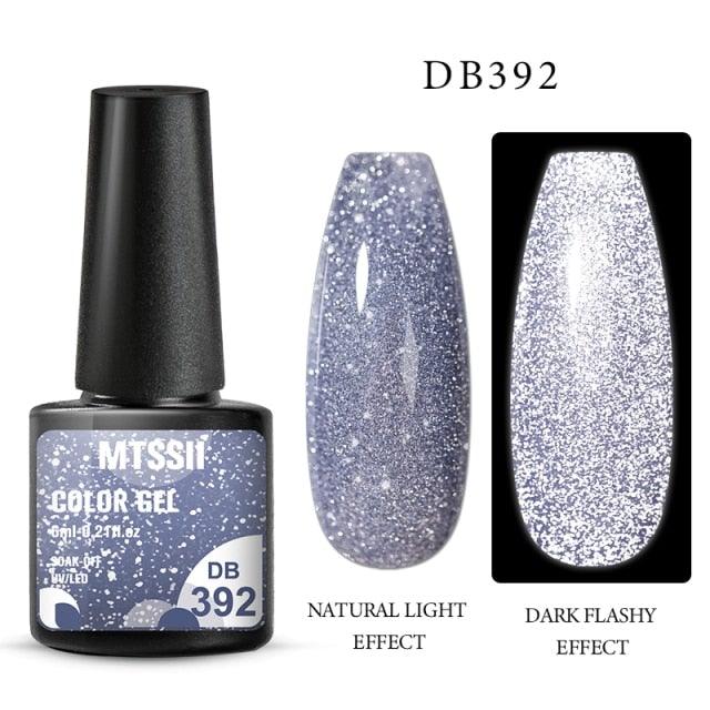 Fashion 2022 Reflective Glitter Gel Nail Polish 8 Colors Sparkling Auroras Permanent UV Diamond Gel Nail Polish Gel For Girls and Womens Stevvex