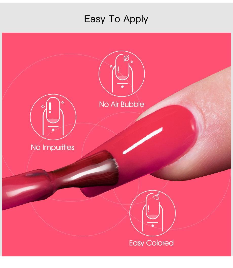 Luxury Womens Pink Shiny Nail Gel Polish Varnish Permanent UV Gel Popular High Quality Colorful Nail Polish Stevvex