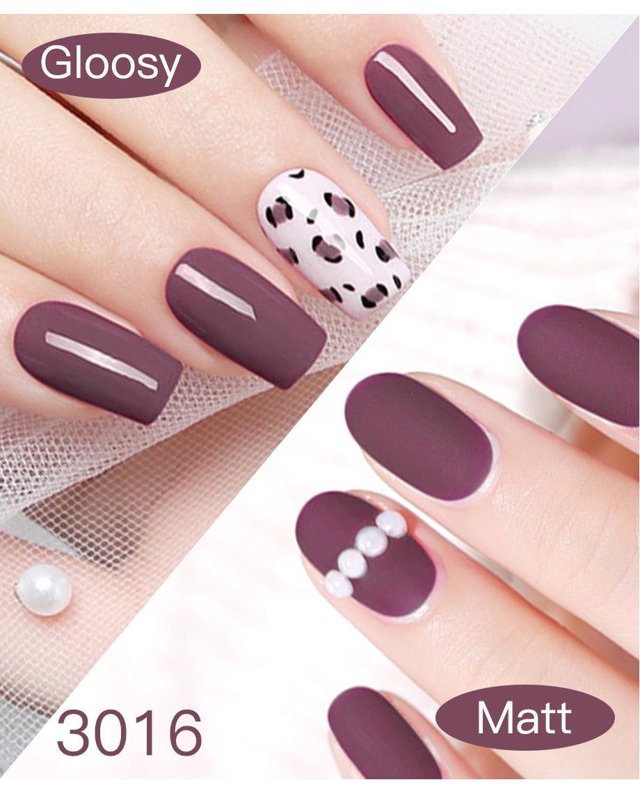 Shiny Womens Gel Nail Polish Permanent Painting Glossy Matte Effect For Manicure Nail Art Design For Womens and Girls Stevvex