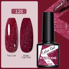 Womens Glossy Colorful 8ml Nail Gel Polish Permanent UV LED Summer Winter High Quality Fashion Design Stevvex
