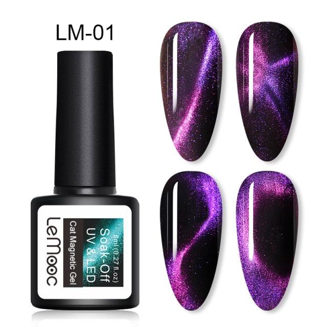 Luxury 5D Cat Magnetic Gel Nail Polish Black Chameleon UV Nail Gel Professional Manicure For Womens Stevvex