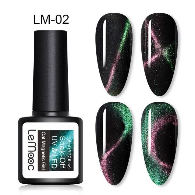 Luxury 5D Cat Magnetic Gel Nail Polish Black Chameleon UV Nail Gel Professional Manicure For Womens Stevvex