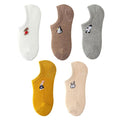 5 Pairs 3D Cartoon Harajuku Cat Cute Heart Invisible Cotton Socks Casual Boat Socks Funny Girl Ankle Sock Set for Women Stevvex