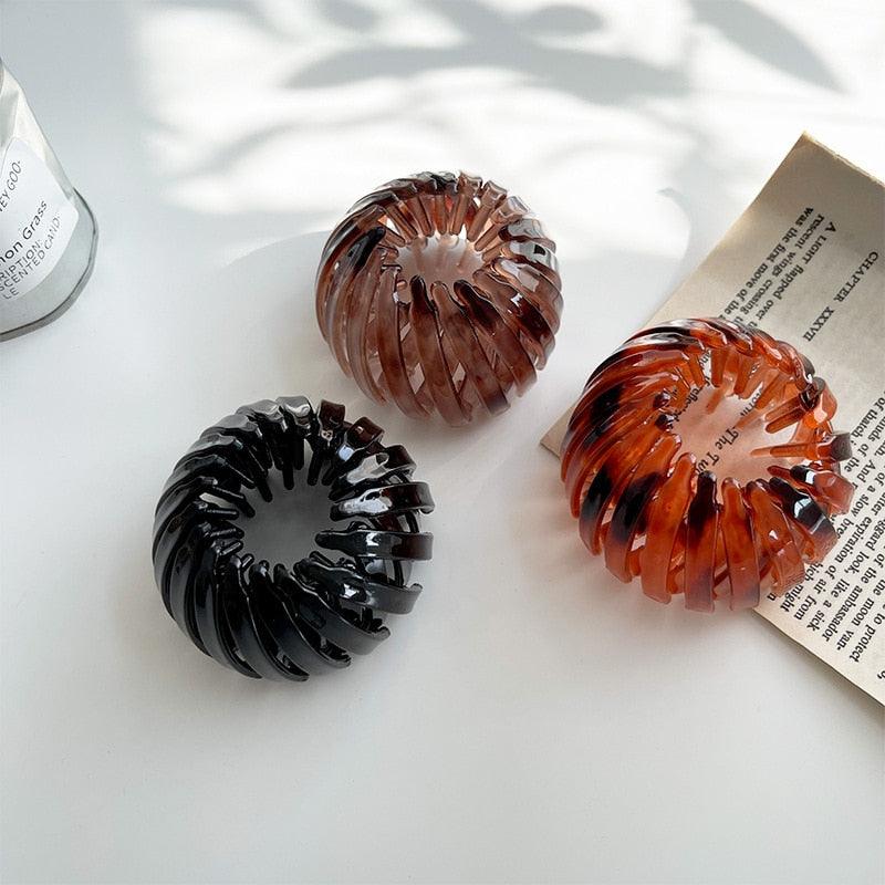 New Fashion Women Bun Hair Claw Horsetail Buckle Hair Clip Bird Nest Expanding Hair Accessories Female Ponytail Hair Accessories For Women Stevvex