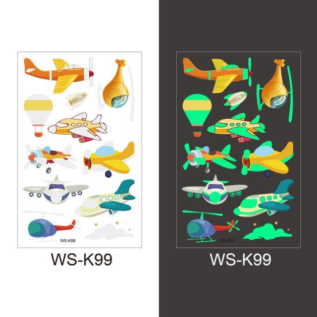 Luminous Tattoo Stickers Temporary Animal Tattoos Glow Paste on Face Arm Leg Fluorescent Waterproof Fake Tattoo For Kids Girls Stevvex