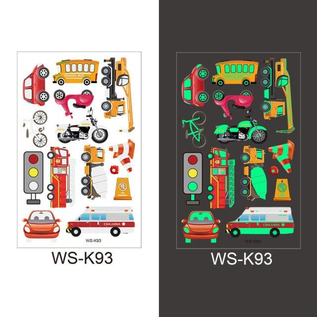 Luminous Tattoo Stickers Temporary Animal Tattoos Glow Paste on Face Arm Leg Fluorescent Waterproof Fake Tattoo For Kids Girls Stevvex