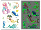 Luminous Tattoo Stickers Temporary Animal Tattoos Glow Paste on Face Arm Leg Fluorescent Waterproof Fake Tattoo For Kids Girls Stevvex