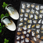 Christmas Snowflake Lines 3D Nail Stickers Gold And White Xmas Snowflakes Leaves Decals Slider Nail Art Decoration Wraps Nail Art Stickers Decal 3D Self-Adhesive Abstract Face Curve Graffiti Nail Design for Acrylic Nail Supplies Stevvex