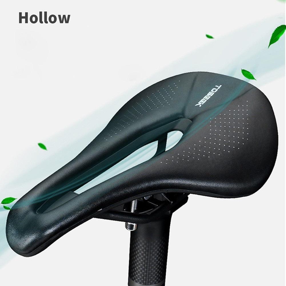 Bicycle Soft Thick Saddle Mountain Road Bike Wide Seat Cushion Road Bike Carbon Saddle Comfort Bike Saddle Ergonomic Waterproof Bicycle Seat For Road Bike Mountain Bike Seats Stevvex