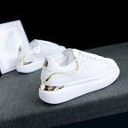 New Fashion White High Quality Women's White Thick Soled Sports Casual Couple Shoes Summer Lace-Up Trainers Gym Tennis Running Breathable High Quality Sneakers