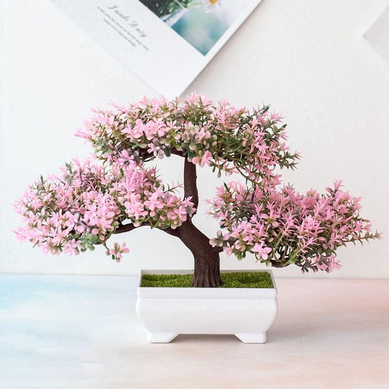 New Artificial Plants Pine Bonsai Potted  Decorative Green Small Trees Fake Flowers Ornament For Home Garden Decoration Stevvex