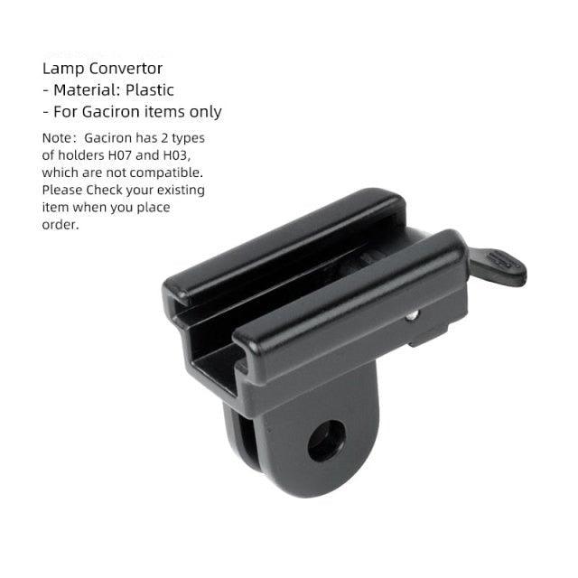 Bicycle Headlight Holder Front LED Lamp Buckle Quick Mount Release Helmet Adaptor Bracket Light Switch 360°Rotation Flashlight Mount Holder Bicycle Cycle Bike Front Torch Mount LED Headlight Holder Clip Clamp Rubber For Diameter Flashlight Stevvex