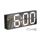 Digital Alarm Clock LED Digital Display Dual Alarm with USB Charger Port 0-100 Dimmer for Seniors Simple Bedside Big Number Alarm Clocks for Bedrooms LED Mirror Electronic Alarm Clocks Large LCD Display Digital Table Clock with Calendar Temperature