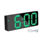 Digital Alarm Clock LED Digital Display Dual Alarm with USB Charger Port 0-100 Dimmer for Seniors Simple Bedside Big Number Alarm Clocks for Bedrooms LED Mirror Electronic Alarm Clocks Large LCD Display Digital Table Clock with Calendar Temperature