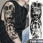 Full Women Man Realistic Waterproof Temporary Tattoo Tiger Stickers Luxury Big Design For Arm Thigh