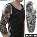 Full Women Man Realistic Waterproof Temporary Tattoo Tiger Stickers Luxury Big Design For Arm Thigh