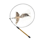 Funny Feather Bird with Bell Cat Stick Toy for Kitten Playing Teaser Wand Toy Cat Supplies Interactive Wiggle Moving Cat Kicker Toy with Plush Interactive Cat Toys Fun Toy For Cat Exercise Stevvex