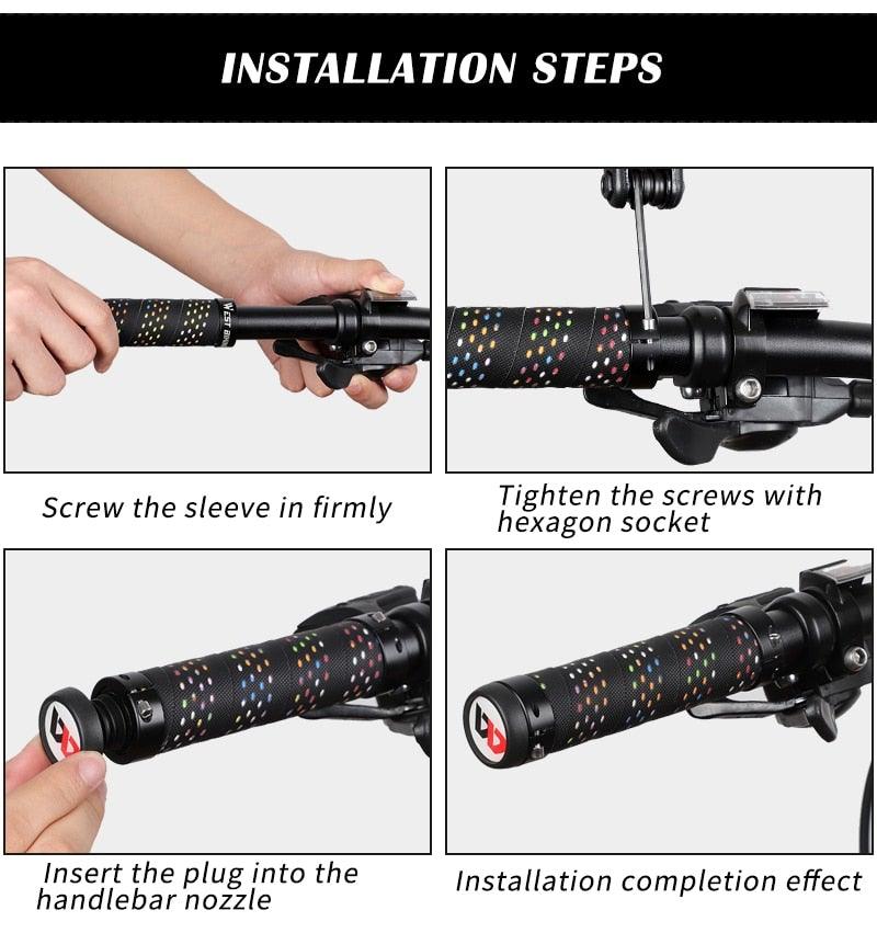 Bicycle Handlebar Grips Cycling Bicycle Accessories Non-Slip Bicycle Handlebar Grips Bike Handle Ergonomic Shockproof Bicycle Handle Grip With Adjustable Aluminum Lock For Mountain Bike Stevvex