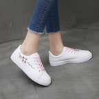 Spring Fashion Breathble Women Sneakers Leather Platform Shoes Women Lace Up Casual Shoes White Fashion Sneakers White PU Leather Platform Sneaker For Women Lace Up Walking Sneakers Stevvex
